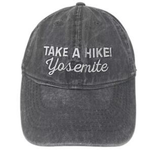 Ace USA Yosemite Take A Hike Hat Baseball Cap Gray White OS Slideback Cotton